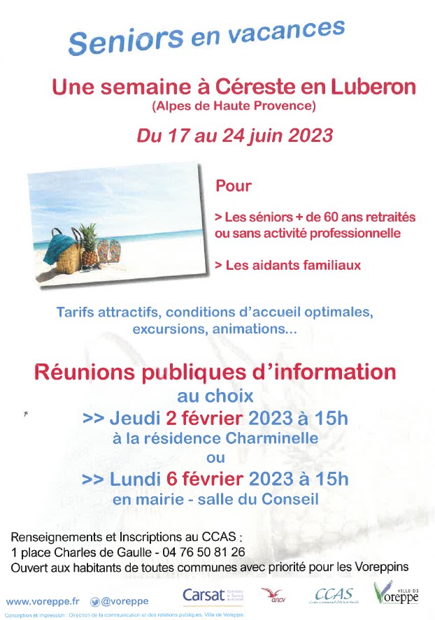 Seniors en vacances Association des Centres de prévention AgircArrco